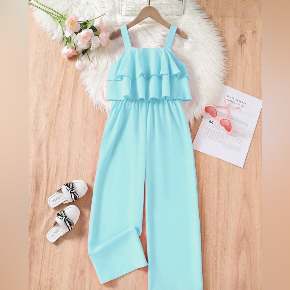 Kids Light Blue Ruffle One Piece